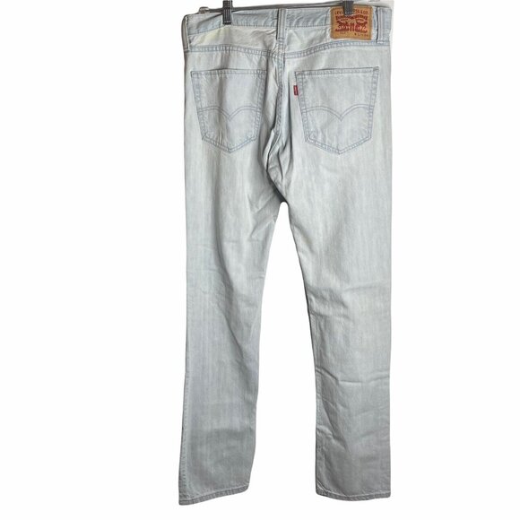 Levi’s 521 Men’s Stretch Skinny Jeans 32x34 Light Wash Blue Denim Mid Rise - Picture 2 of 5